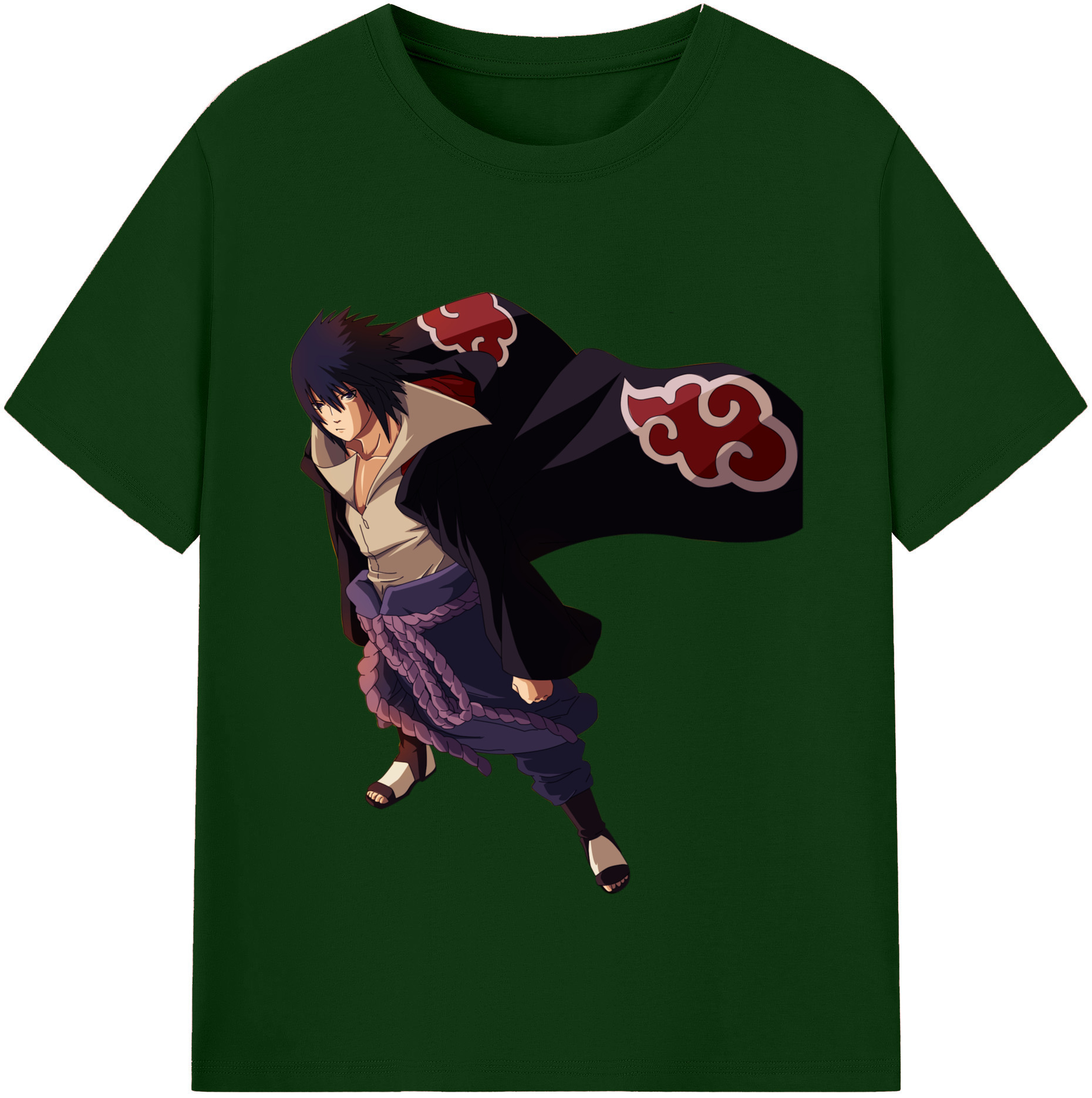 （画像用） NARUTO -ナルト- うちは サスケ Uchiha Sasuke 綿100％半袖Tシャツ（フロントプリント）